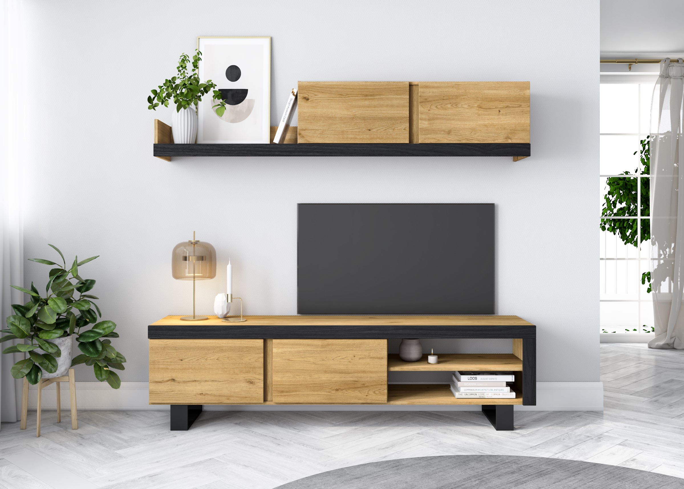 Comprar Mueble módulos salón: Mueble Tv, Armario alto, Estantería