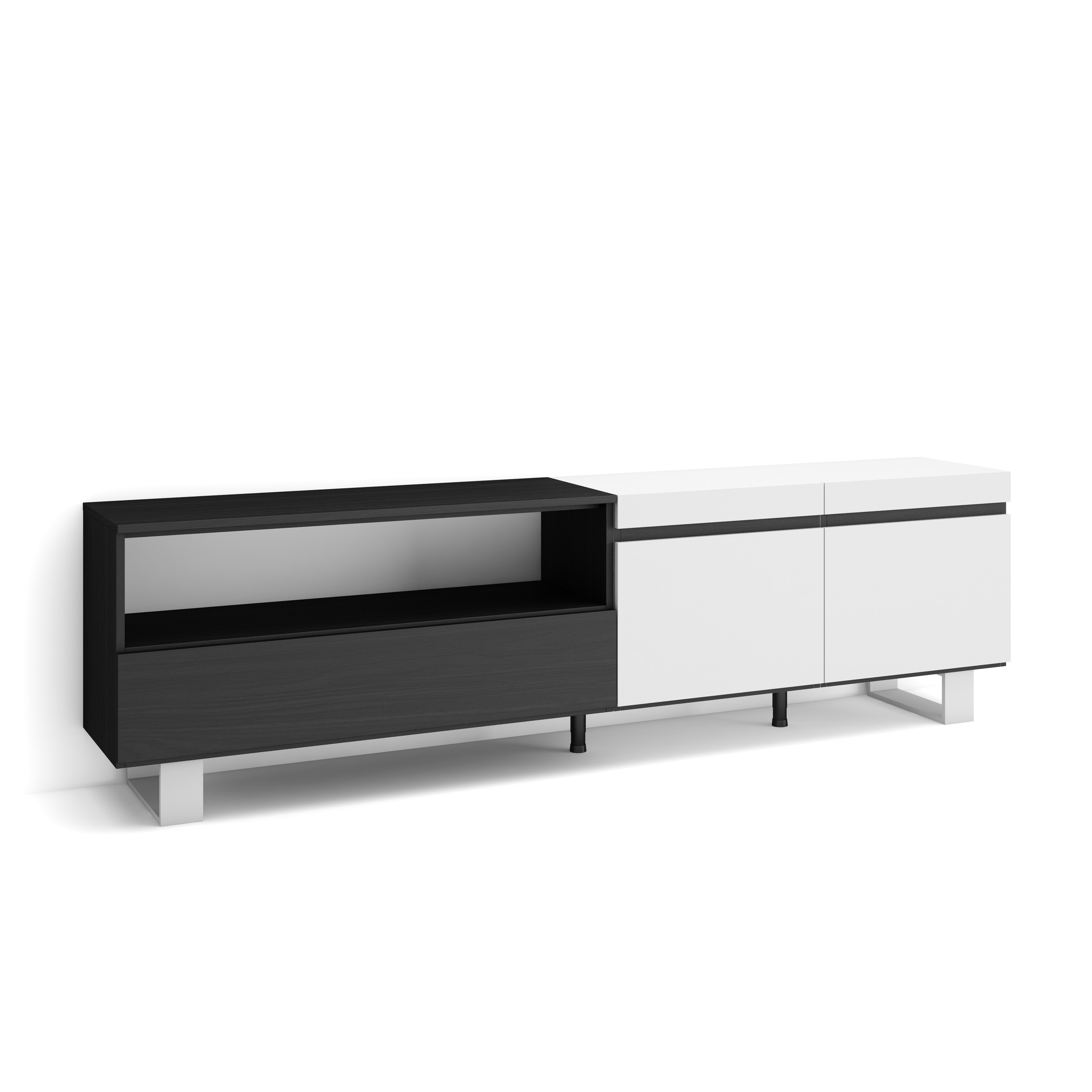 Mueble TV  Televisión, Blanco y negro , Diseño industrial