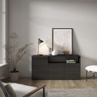 Aparadores para salón, Negro, 150x75x35cm