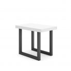 Mesa Consola extensible 222cm, Blanco, Patas madera maciza