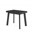 Mesa Consola extensible 302cm, Negro y roble, Patas de madera