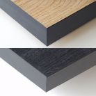 Mesa Consola extensible 222cm, Negro y roble, Patas de madera