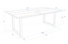 Mesa de Comedor | 200 | Blanco | Estilo Industrial