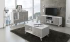 Mueble TV 100, Modelo WIND, color Blanco Mate/Cemento, 95x40x57cm