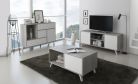 Mueble TV 100, Modelo WIND, color Cemento/Blanco Mate, 95x40x57cm