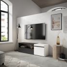 Mueble TV, 150x45x35cm, Blanco y negro