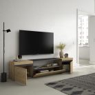 Mueble TV, 200x45x35cm, Roble y negro