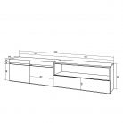 Mueble TV, 200x45x35cm, Roble