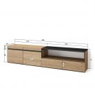 Mueble TV, 200x45x35cm, Roble