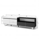 Mueble TV, 200x35x57, Blanco y negro , Diseño industrial