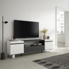 Mueble TV | Televisión, 200x57x35cm Blanco y negro , Tall, Industrial