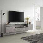 Mueble TV, 200x45x35cm Cemento, Colgado, Suspendido
