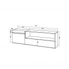 Mueble TV, 150x35x45, Cemento, Colgado, Suspendido