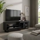 Mueble TV, 200x35x57, Negro, Diseño industrial