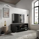 Mueble TV, 150x35x57, Negro, Diseño industrial