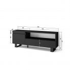 Mueble TV, 150x35x57, Negro, Diseño industrial