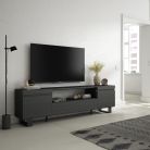 Mueble TV, 200x57x35cm Negro, Tall, Industrial