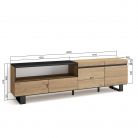 Mueble TV, 200x35x57, Roble, Diseño industrial