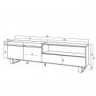 Mueble TV, 200x35x57, Roble, Diseño industrial