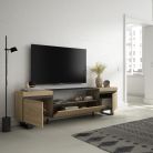 Mueble TV, 200x57x35cm Roble y negro, Tall, Industrial