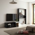 Muebles de Salón para TV, 260x186x35cm, Blanco y negro