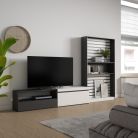 Muebles de Salón para TV, 310x186x35cm, Blanco y negro