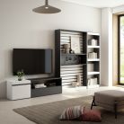 Muebles de Salón para TV, 320x186x35cm, Blanco y negro
