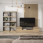 Muebles de Salón para TV, 320x186x35cm, Roble y negro