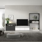 Muebles de Salón para TV, 360x186x35cm, Blanco y negro