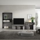 Muebles de Salón para TV, 360x186x35cm, Cemento
