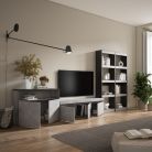 Muebles de Salón para TV, 370x186x35cm, Cemento