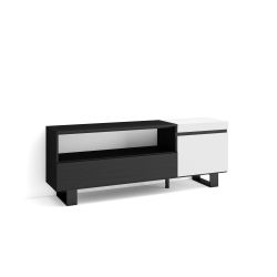 Mueble TV, 150x35x57, Blanco y negro , Diseño...
