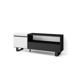 Mueble TV, 150x35x57, Blanco y negro , Diseño...