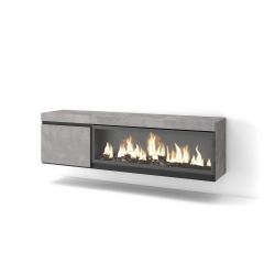 Mueble TV, 158x35x45, Chimenea eléctrica XXL,...