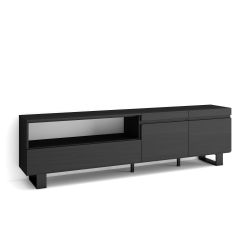 Mueble TV, 200x35x57, Negro, Diseño industrial